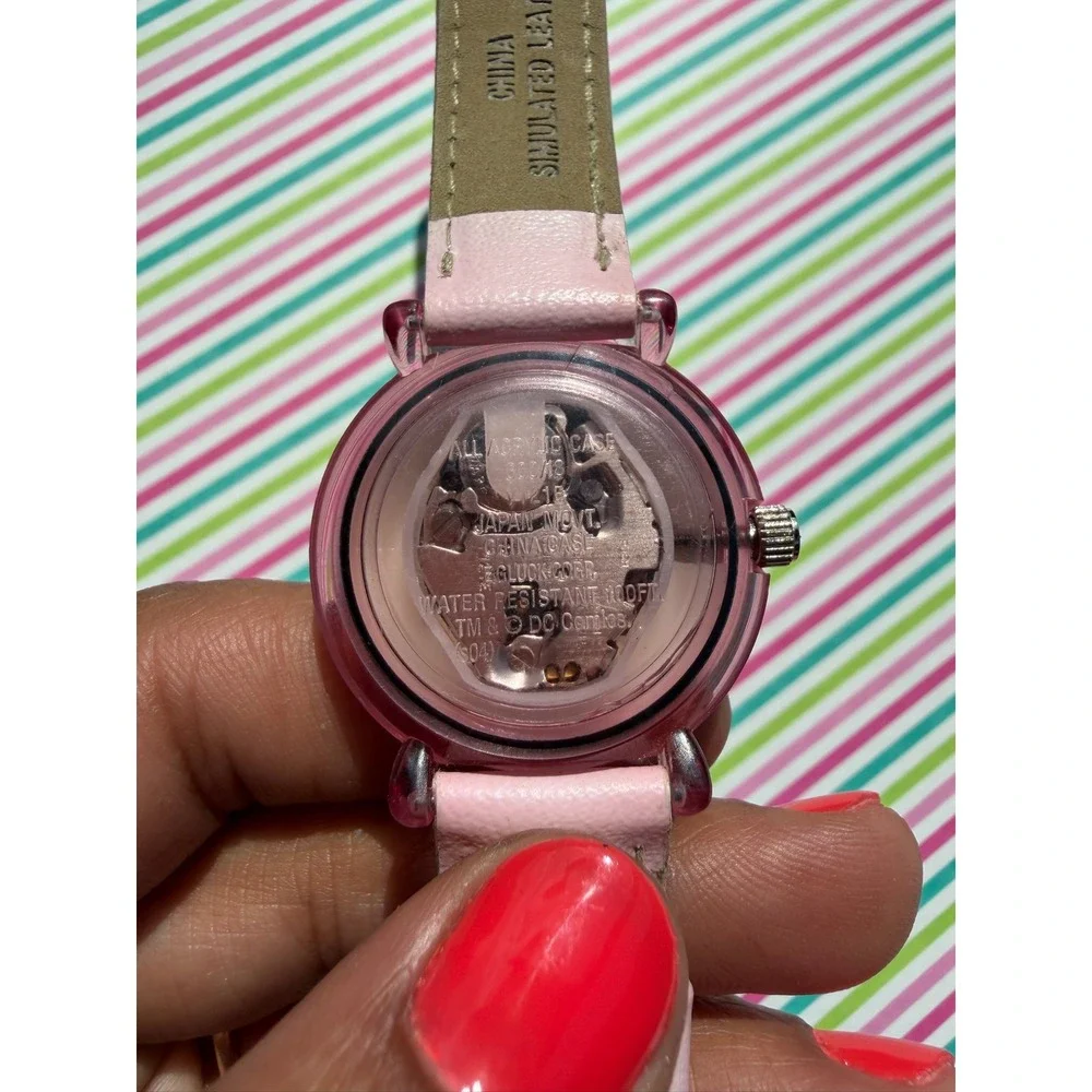 Vintage Armitron Supergirl Watch Pink DC Comics I Am A Supergirl Leather Strap